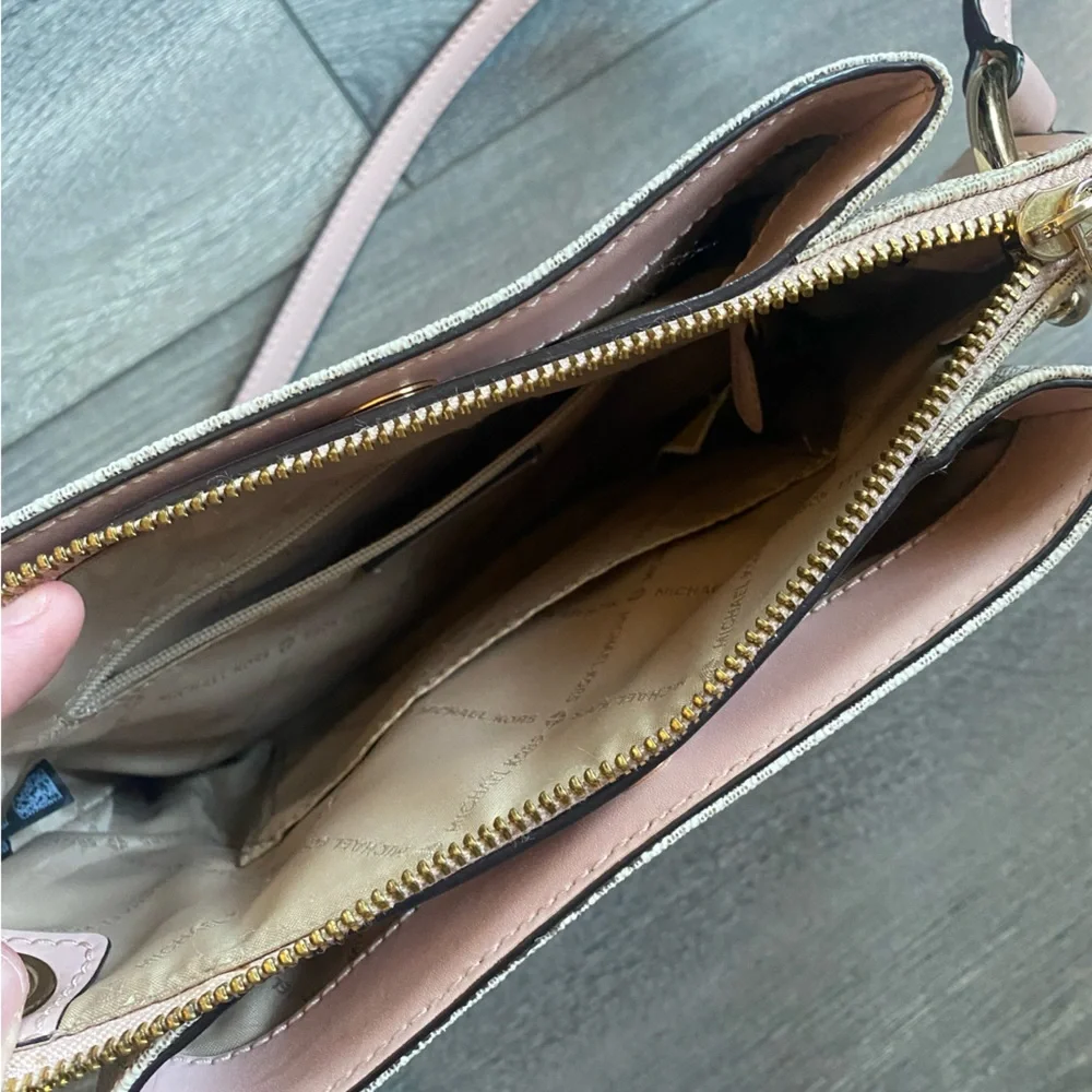 Michael Kors Pink and Cream Crossbody Bag
